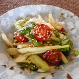 ちんげん菜とセロリとプチトマトの中華サラダ